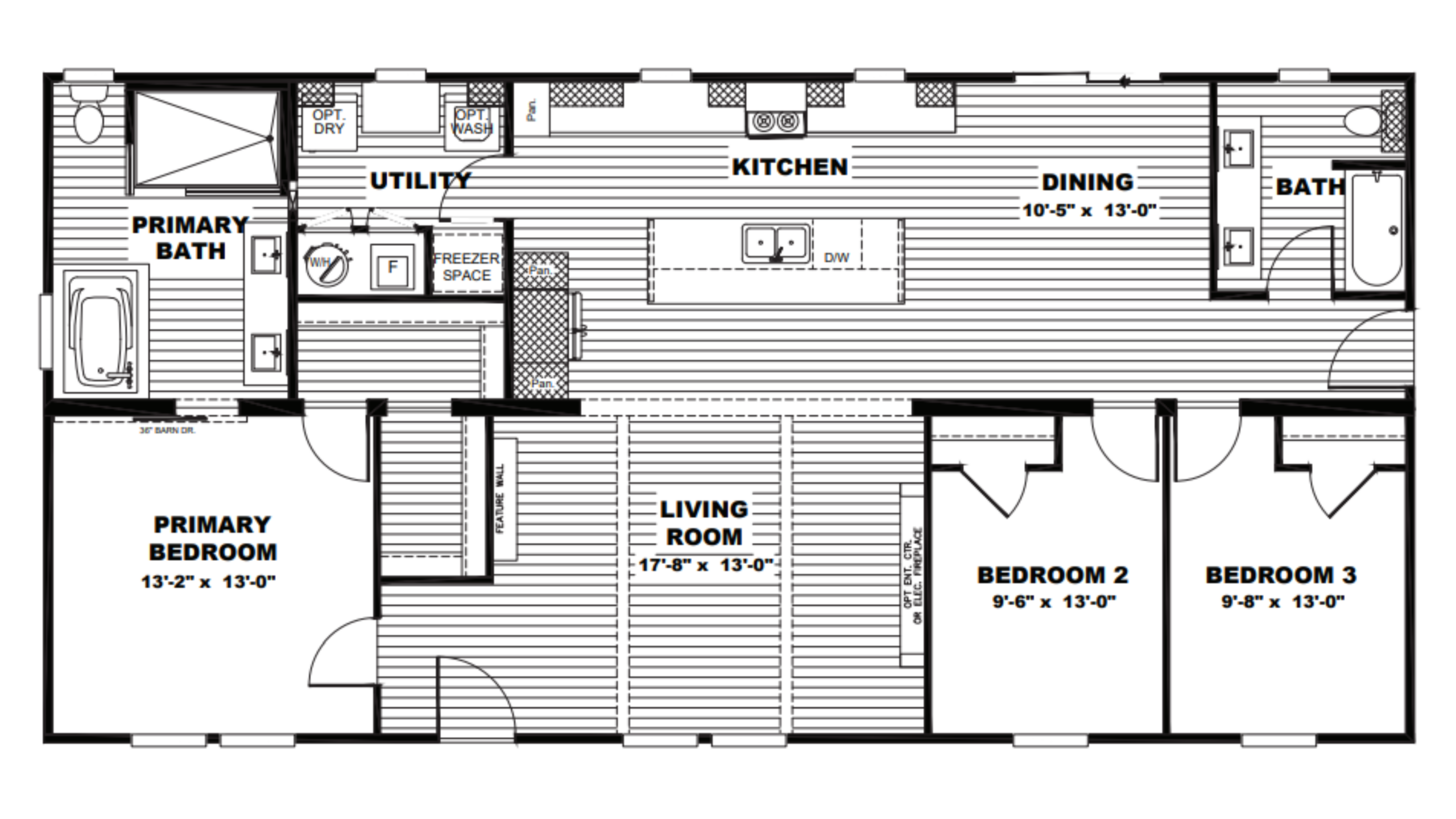 Boone manufactured home standard floor plan