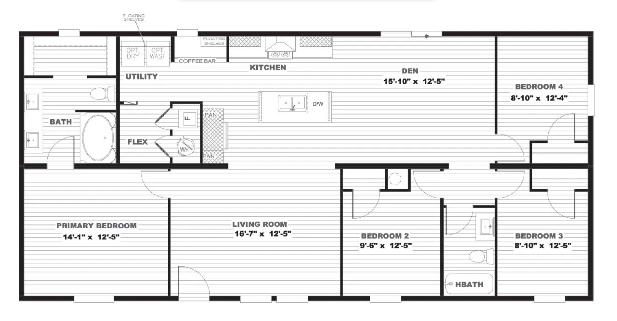 Boone manufactured home standard floor plan