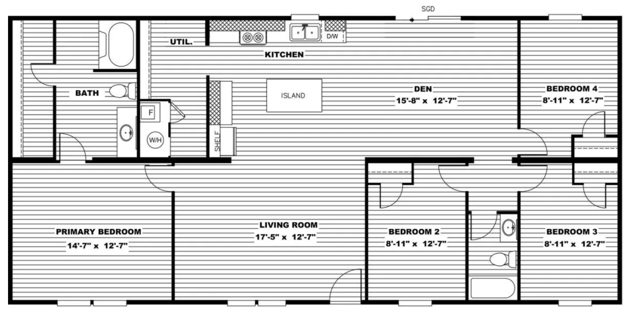 Boone manufactured home standard floor plan