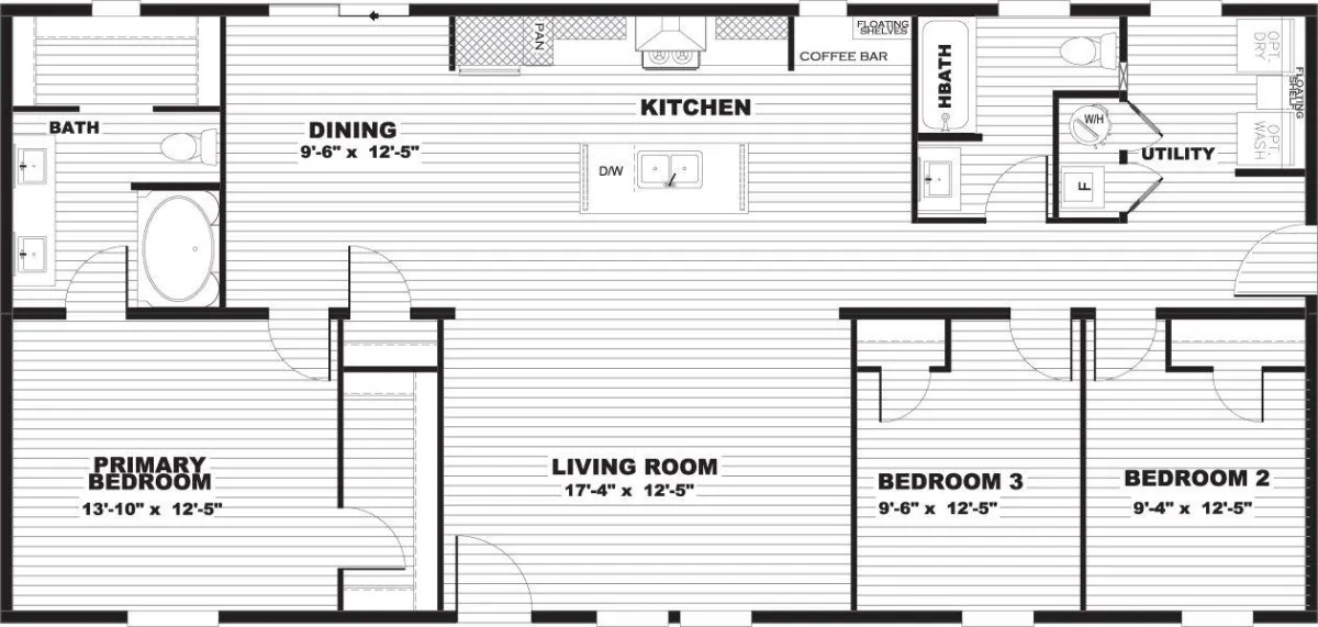 Boone manufactured home standard floor plan